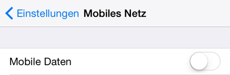 Mobile Daten ausgeschaltet