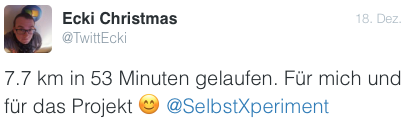Ecki Selbstexperiment Tweet