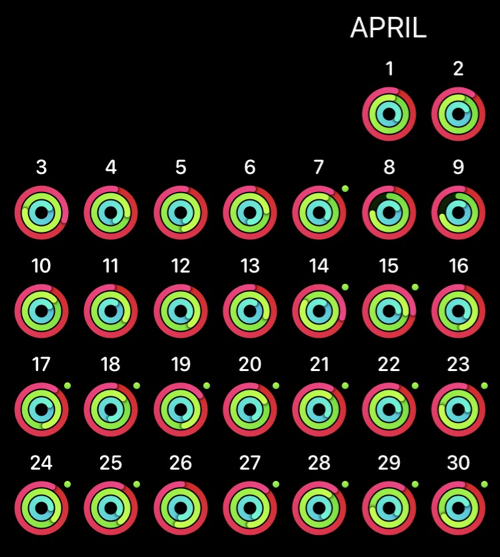 Selbstexperiment Aktivität April 2017