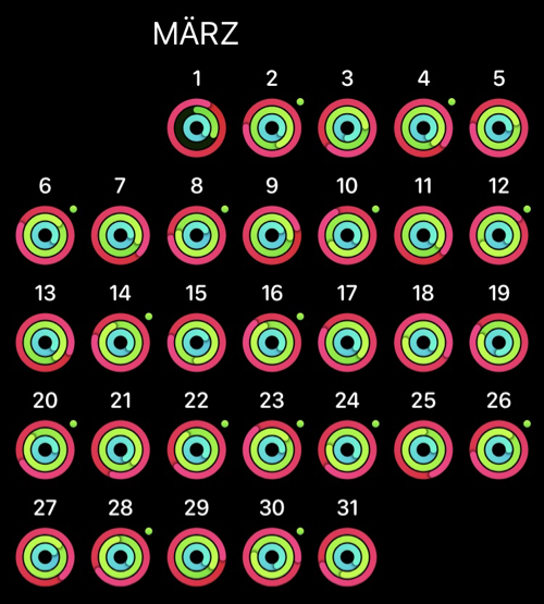 Selbstexperiment Aktivität März 2017
